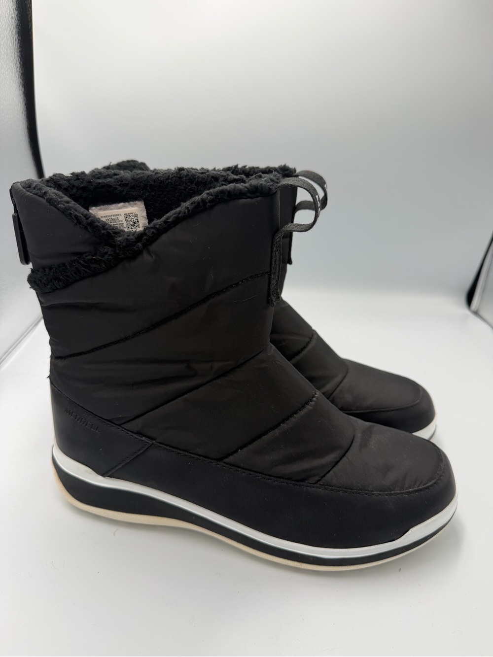 Merrell Womens Snowcreek Sport Mid Black Waterproof Snow Boot Size 10.5